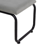 Bench 110 x 40 x 68 cm Synthetic Fabric Grey Metal-1