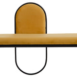 Bench 110 x 40 x 68 cm Synthetic Fabric Metal Ocre-4