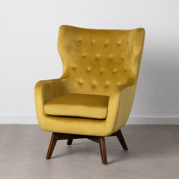 Armchair 75 x 83 x 103 cm Synthetic Fabric Wood Mustard-0