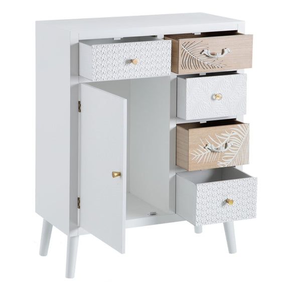 Hall Table with Drawers MISS DAISY 67 x 34 x 86 cm Natural Pine White-0