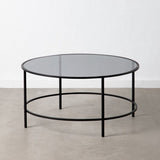 Centre Table Black Grey Crystal Iron 90 x 90 x 45,5 cm-5