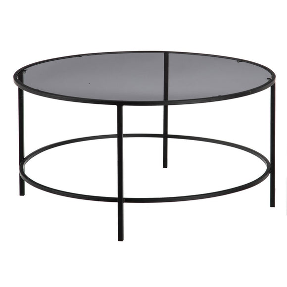 Centre Table Black Grey Crystal Iron 90 x 90 x 45,5 cm-0