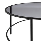 Centre Table Black Grey Crystal Iron 90 x 90 x 45,5 cm-4