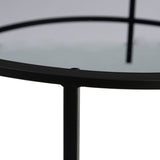 Centre Table Black Grey Crystal Iron 90 x 90 x 45,5 cm-3