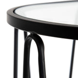 Side table 56 x 35,5 x 56 cm Crystal Black Metal (2 Units)-3