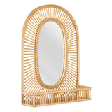 Wall mirror Beige Crystal Rattan 61 x 15 x 76 cm-0