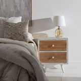 Nightstand COUNTRY Natural White Fir wood 50 x 35 x 55 cm MDF Wood-9