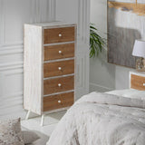 Chest of drawers COUNTRY 50 x 35 x 112 cm Natural White Fir wood MDF Wood-8