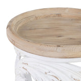 Side table 42 x 42 x 56 cm Natural Wood White-4