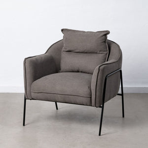 Armchair 76,5 x 70 x 74 cm Synthetic Fabric Metal Dark grey-0