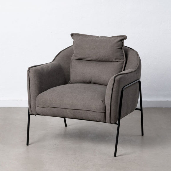 Armchair 76,5 x 70 x 74 cm Synthetic Fabric Metal Dark grey-0