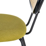 Dining Chair Black Green Natural Rattan 48 x 54 x 80 cm-4