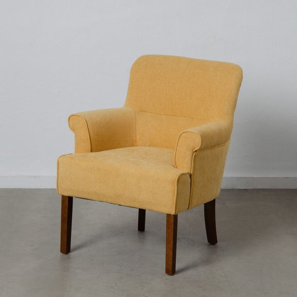 Armchair 77 x 64 x 88 cm Synthetic Fabric Wood Mustard-0