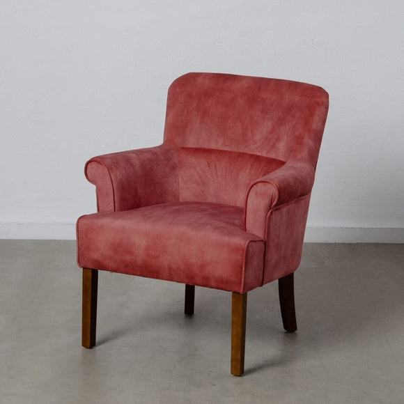 Armchair 77 x 64 x 88 cm Synthetic Fabric Wood Dark Red-0