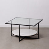 Centre Table White Black Crystal Marble Iron 80 x 80 x 46,5 cm-7