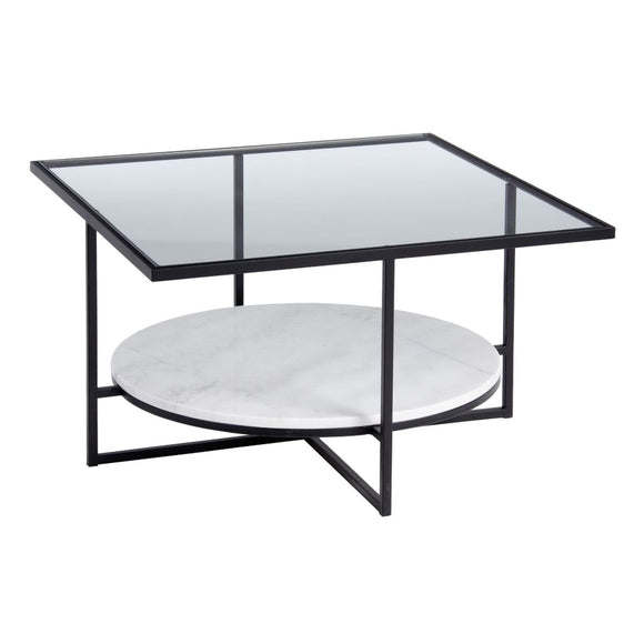 Centre Table White Black Crystal Marble Iron 80 x 80 x 46,5 cm-0