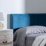 Headboard 180 x 6 x 60 cm Synthetic Fabric Blue-7