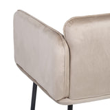 Armchair Synthetic Fabric Beige Metal-3