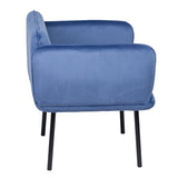 Armchair Synthetic Fabric Blue Metal-8