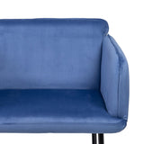 Armchair Synthetic Fabric Blue Metal-6