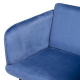 Armchair Synthetic Fabric Blue Metal-5