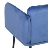 Armchair Synthetic Fabric Blue Metal-3