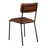 Dining Chair Brown Black Leather Iron 45 x 53 x 86 cm-8