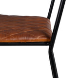 Dining Chair Brown Black Leather Iron 45 x 53 x 86 cm-4