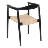 Dining Chair Black Natural Rattan Teak 59 x 58 x 76,5 cm-8