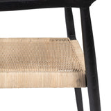 Dining Chair Black Natural Rattan Teak 59 x 58 x 76,5 cm-5