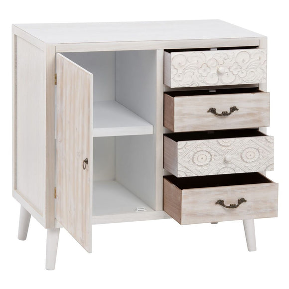 Hall Table with Drawers DUNE Natural White Fir wood 80 x 40 x 80 cm-0
