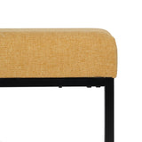 Bench Synthetic Fabric Metal Mustard 120 x 40 x 45 cm-3