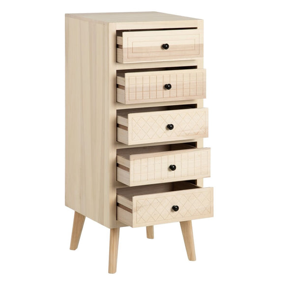 Chest of drawers MARIE 42 x 40,2 x 100 cm Natural Wood DMF-0