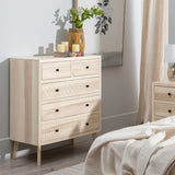 Chest of drawers MARIE 85 x 40 x 95 cm Natural Wood DMF-9