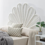 Headboard 160 x 3 x 87 cm White Rattan-5