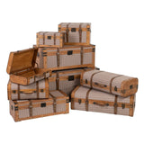 Set of Chests 80 x 41,5 x 25 cm Synthetic Fabric Wood Frames (2 Pieces)-1