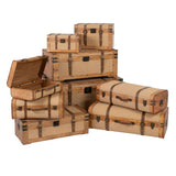 Set of Chests 80 x 41,5 x 25 cm Synthetic Fabric Wood (2 Pieces)-1