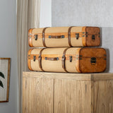 Set of Chests 80 x 41,5 x 25 cm Synthetic Fabric Wood (2 Pieces)-10