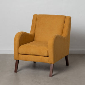 Armchair 70 x 82 x 88 cm Synthetic Fabric Wood Mustard-0