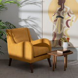 Armchair 70 x 82 x 88 cm Synthetic Fabric Wood Mustard-10