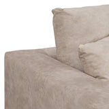 Sofa Beige Fibre Pine Foam rubber 206 x 88 x 100 cm-6
