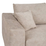 Sofa Beige Fibre Pine Foam rubber 206 x 88 x 100 cm-5