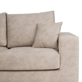 Sofa Beige Fibre Pine Foam rubber 206 x 88 x 100 cm-3