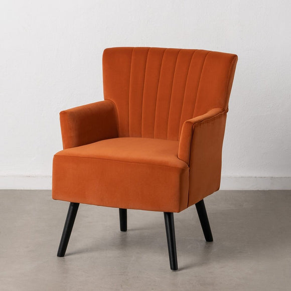 Armchair 63 x 50 x 83 cm Synthetic Fabric Wood Orange-0