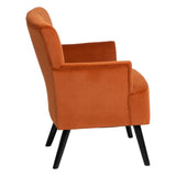 Armchair 63 x 50 x 83 cm Synthetic Fabric Wood Orange-8