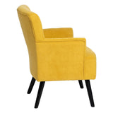 Armchair 63 x 50 x 83 cm Synthetic Fabric Wood Yellow-8