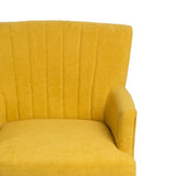 Armchair 63 x 50 x 83 cm Synthetic Fabric Wood Yellow-6