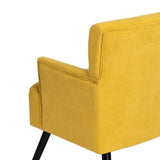Armchair 63 x 50 x 83 cm Synthetic Fabric Wood Yellow-3