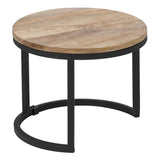 Set of 3 tables Black Natural 79 x 79 x 48 cm-5