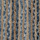 Carpet 290 x 200 cm Natural Blue Cotton Jute-3